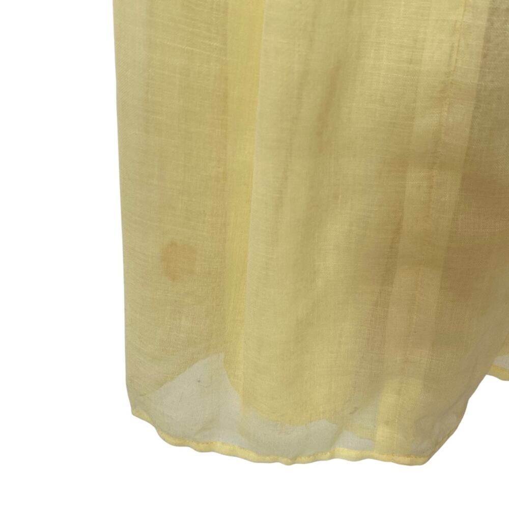Vintage Handmade Boho Yellow White Lace Trim Ruffle Maxi Dress size small - Picture 4 of 10